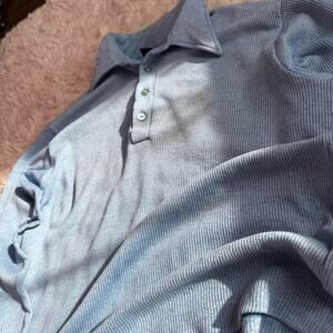Blue long sleeve knitted polo